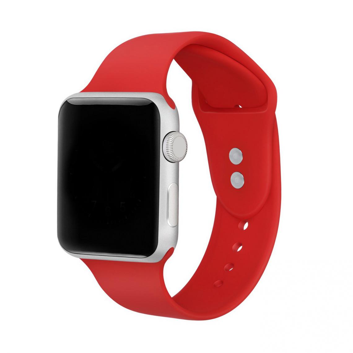 Phonecare - Bracelet en Silicone Souple pour Apple Watch Series 7 - 41mm - rouge - Autres accessoires smartphone