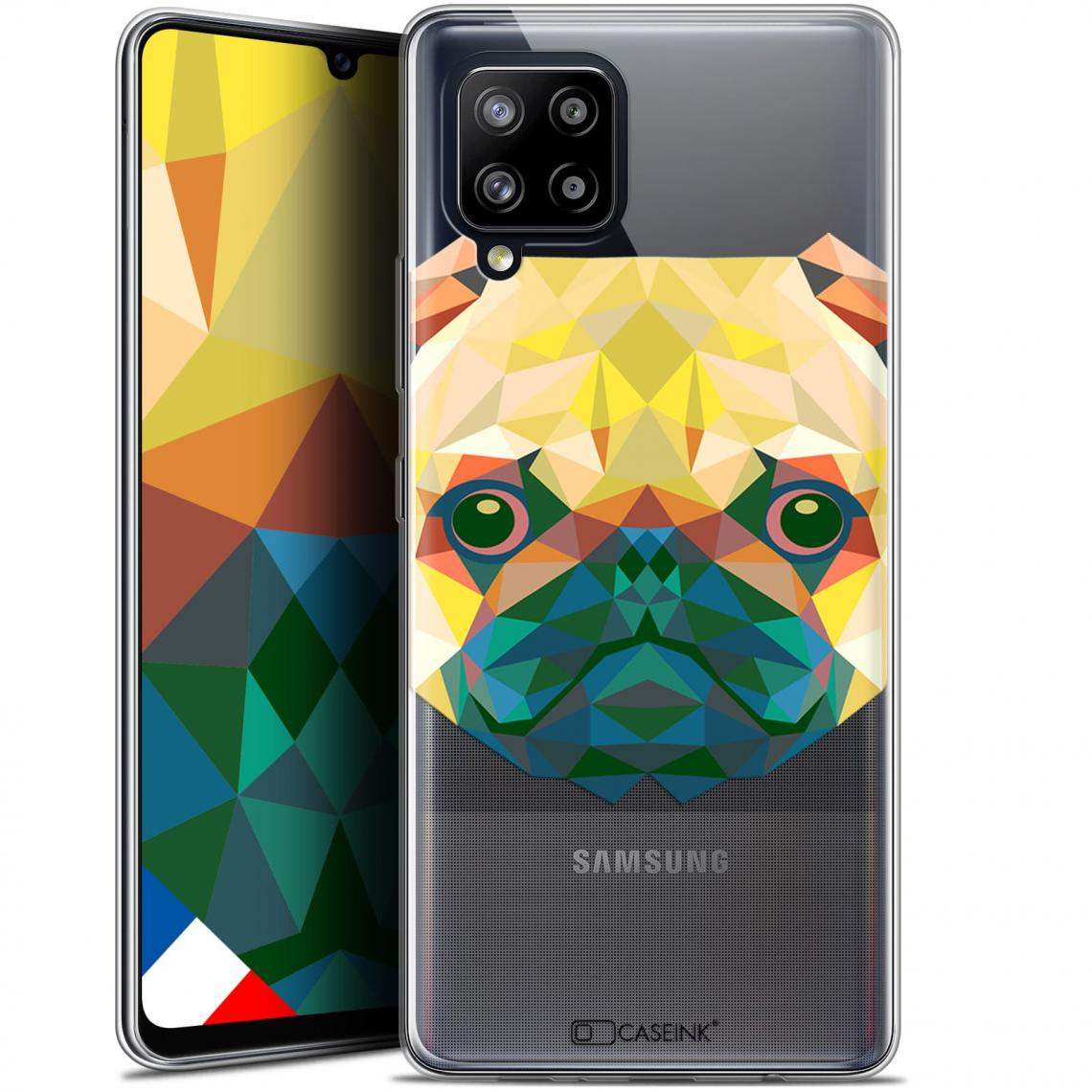 Caseink - Coque Pour Samsung Galaxy A42 5G (6.6 ) [Gel HD Polygon Series Animal - Souple - Ultra Fin - Imprimé en France] Chien - Coque, étui smartphone