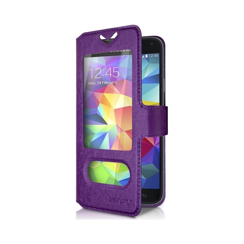Karylax - Housse Coque Etui S-view Universel XL Couleur Violet pour Galaxy Note 4 - Autres accessoires smartphone