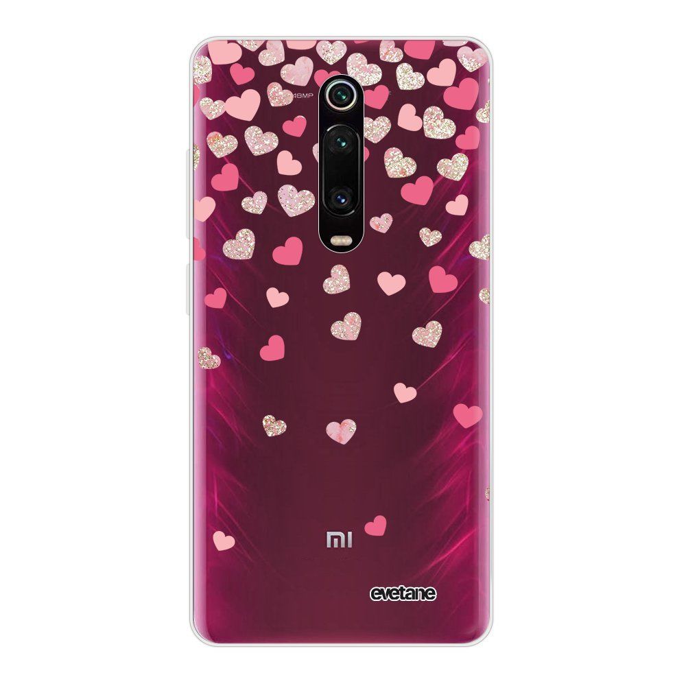 Evetane - Coque Xiaomi Mi 9T Pro souple transparente Coeurs en confettis Motif Ecriture Tendance Evetane - Coque, étui smartphone