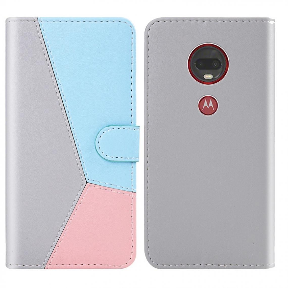 Wewoo - Housse Coque Pour Motorola Moto G7 / G7 Plus couture horizontale TPU + étui en cuir PU avec titulaire et fentes cartes et portefeuille Gris - Coque, étui smartphone