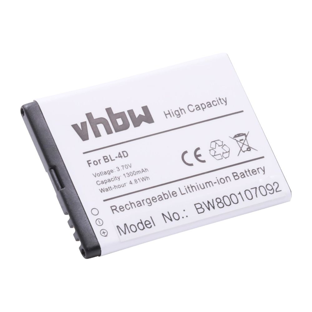 Vhbw - vhbw Li-Ion batterie 1300mAh (3.7V) pour portable téléphone Smartphone NGM Fred comme NGM BL-22. - Batterie téléphone