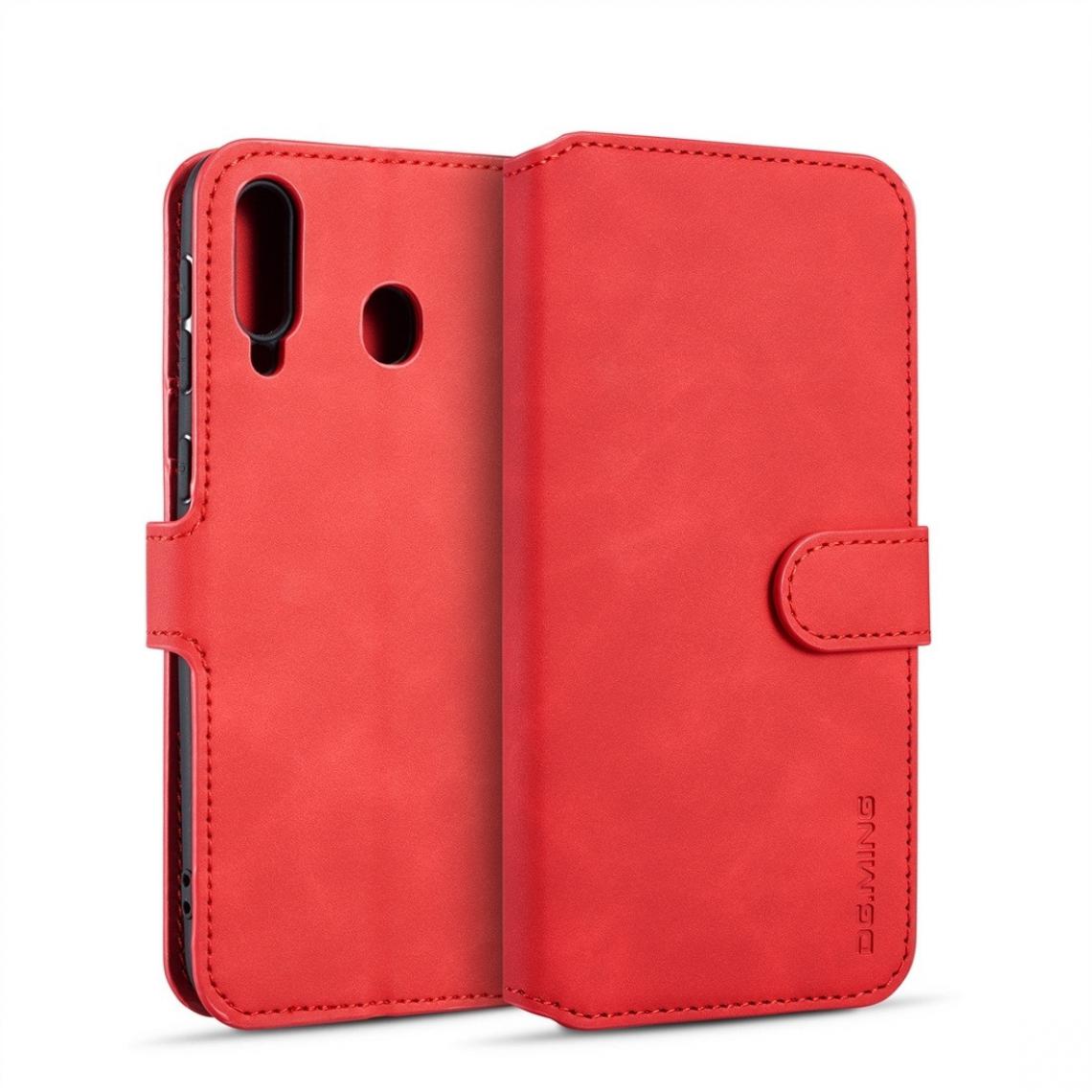 Wewoo - Housse Coque Etui à rabat horizontal côté huile pour Galaxy M30avec porte-cartes et rouge - Coque, étui smartphone