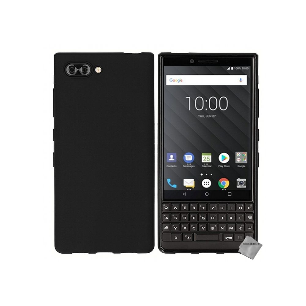 Htdmobiles - Housse etui coque pochette silicone gel fine pour Blackberry Key2 + film ecran - NOIR - Autres accessoires smartphone