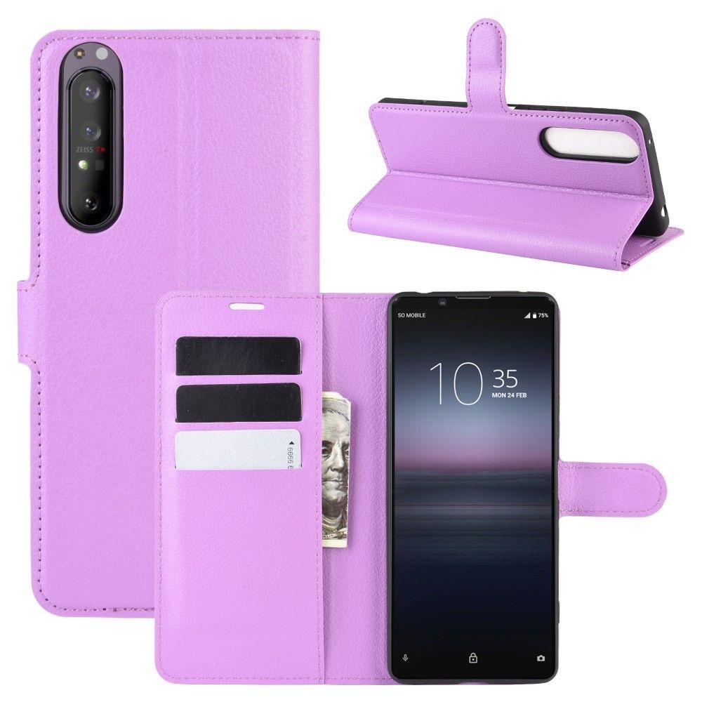 Generic - Etui en PU avec support couleur violet pour Sony Xperia 1 II - Coque, étui smartphone