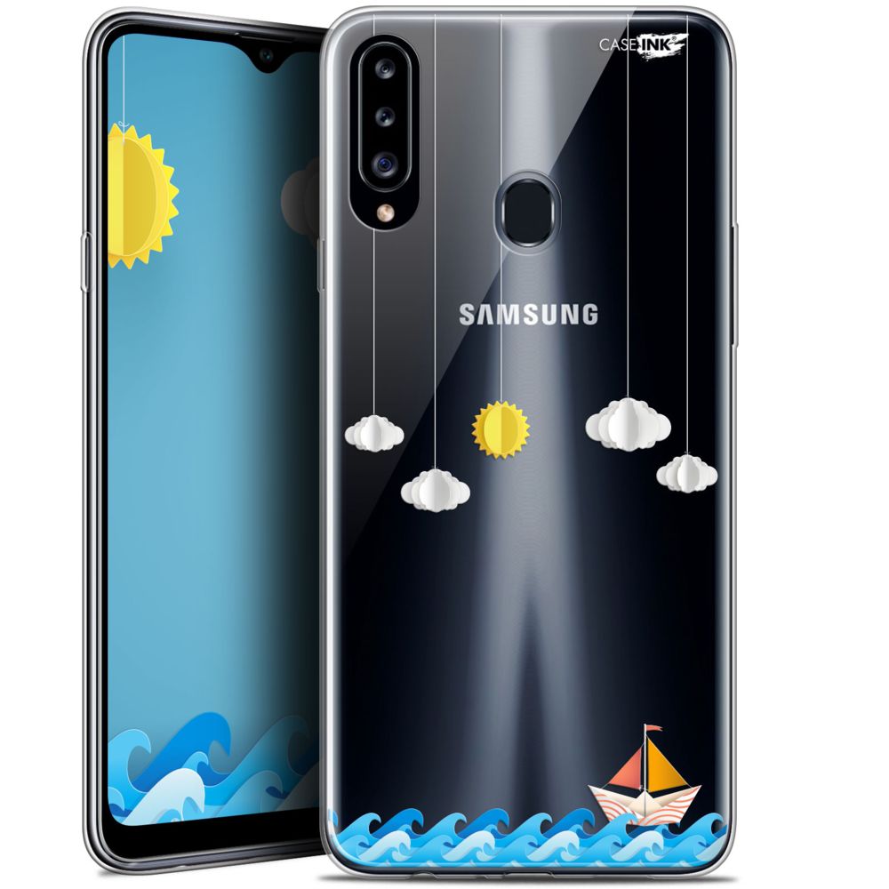 Caseink - Coque arrière Samsung Galaxy A20s (6.5 ) Gel HD [ Nouvelle Collection - Souple - Antichoc - Imprimé en France] Petit Bateau en Mer - Coque, étui smartphone