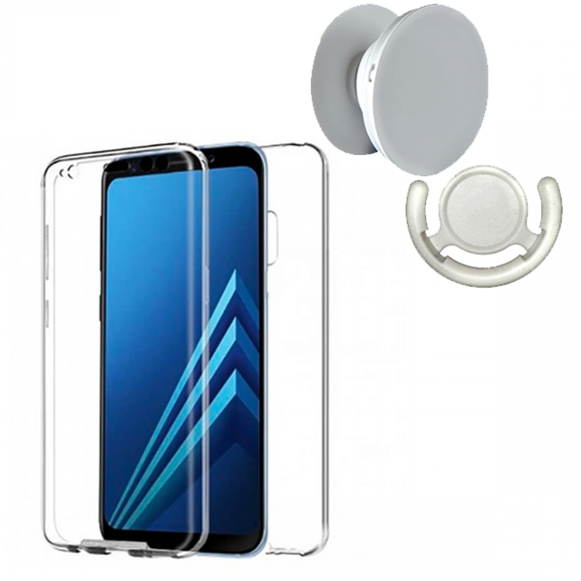 Phonecare - Kit Coque 3x1 360° Impact Protection + 1 PopSocket + 1 Support PopSocket Blanc - Impact Protection - Samsung S7 - Coque, étui smartphone
