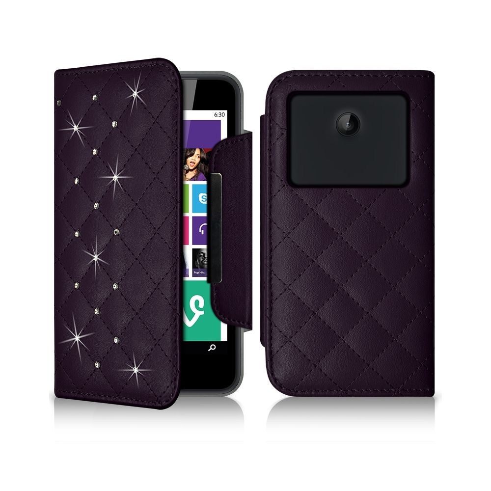 Karylax - Etui Portefeuille Universel S Style Diamant violet pour Logicom L-ement 400 - Autres accessoires smartphone