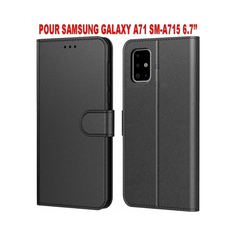 marque generique - Etui Housse Coque Portefeuille Noir pour Samsung Galaxy A71 - Coque, étui smartphone