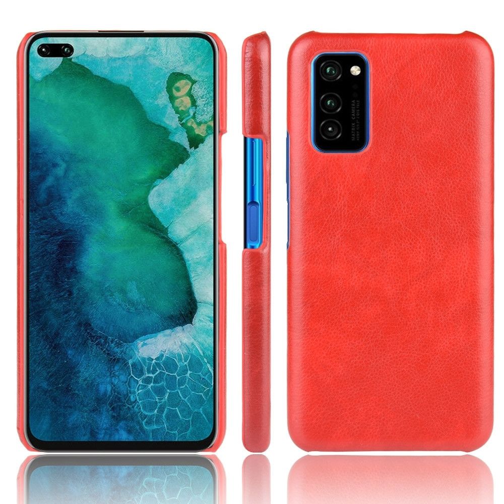 Wewoo - Coque Pour Huawei Honor V30 Shockproof Litchi Texture PC + PU Case Rouge - Coque, étui smartphone