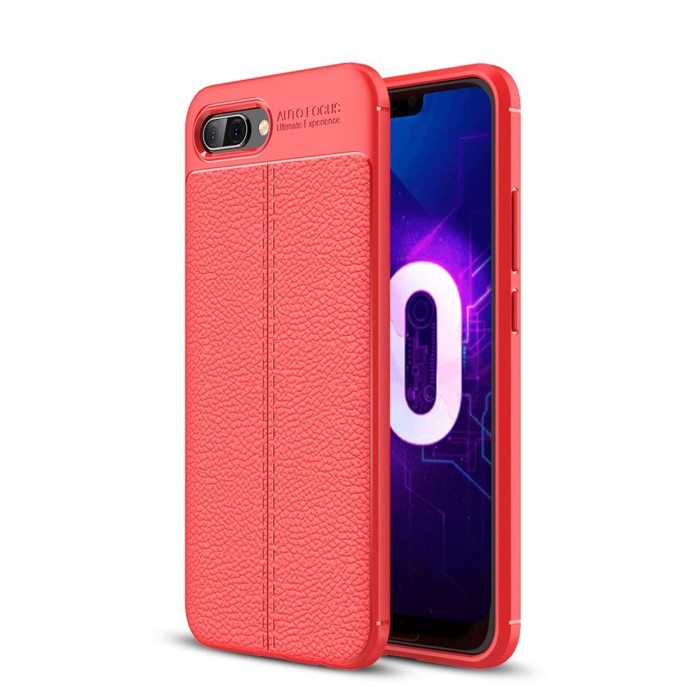 marque generique - Coque en TPU litchi rouge pour votre Huawei Honor 10 - Autres accessoires smartphone
