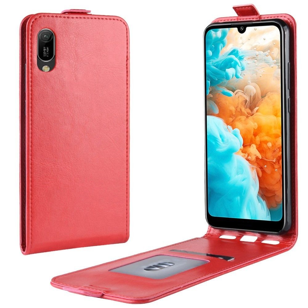 marque generique - Etui en PU cheval fou flip vertical avec fente à cartes rose pour votre Huawei Y6 (2019)/Y6 Pro (2019)/Y6 Prime (2019) - Coque, étui smartphone