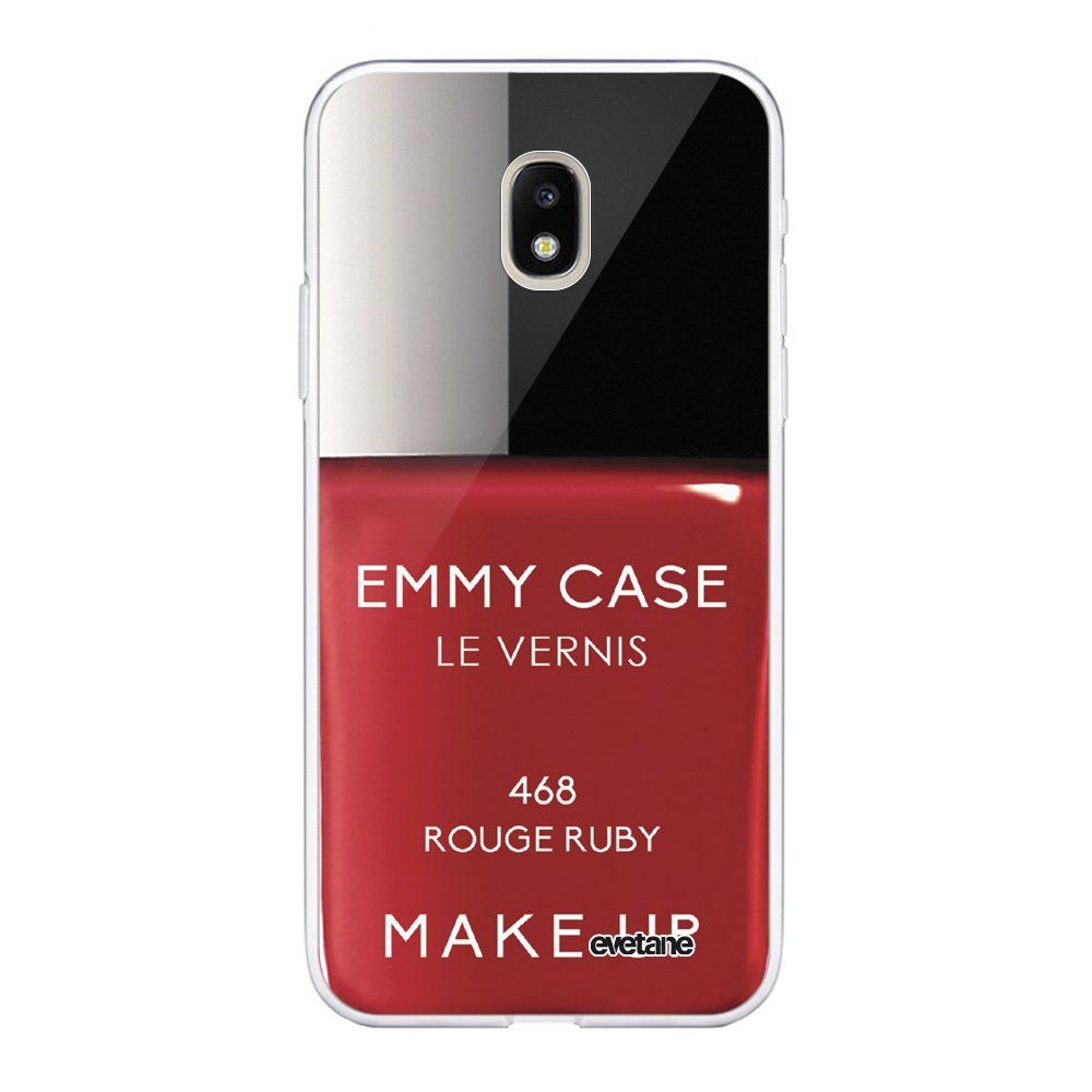 Evetane - Coque Samsung Galaxy J3 2017 souple transparente Vernis Rouge Motif Ecriture Tendance Evetane. - Coque, étui smartphone
