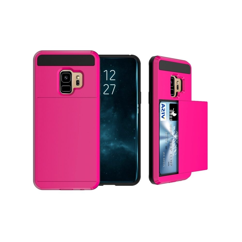 Wewoo - Coque renforcée Magenta pour Samsung Galaxy S9 Amovible Dropproof Housse de protection arrière avec Slider Card Slot - Coque, étui smartphone