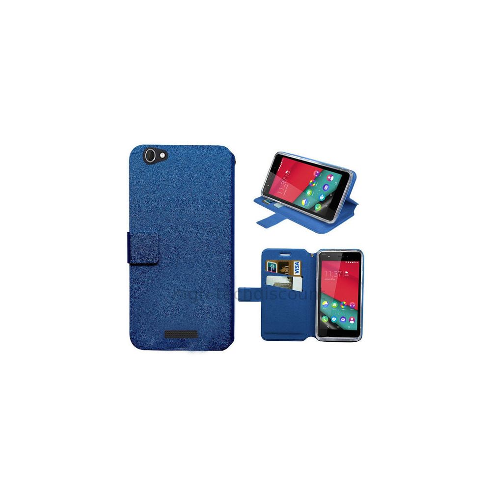 Htdmobiles - Housse etui coque pochette portefeuille pour Wiko Pulp 4G + film ecran - BLEU - Autres accessoires smartphone
