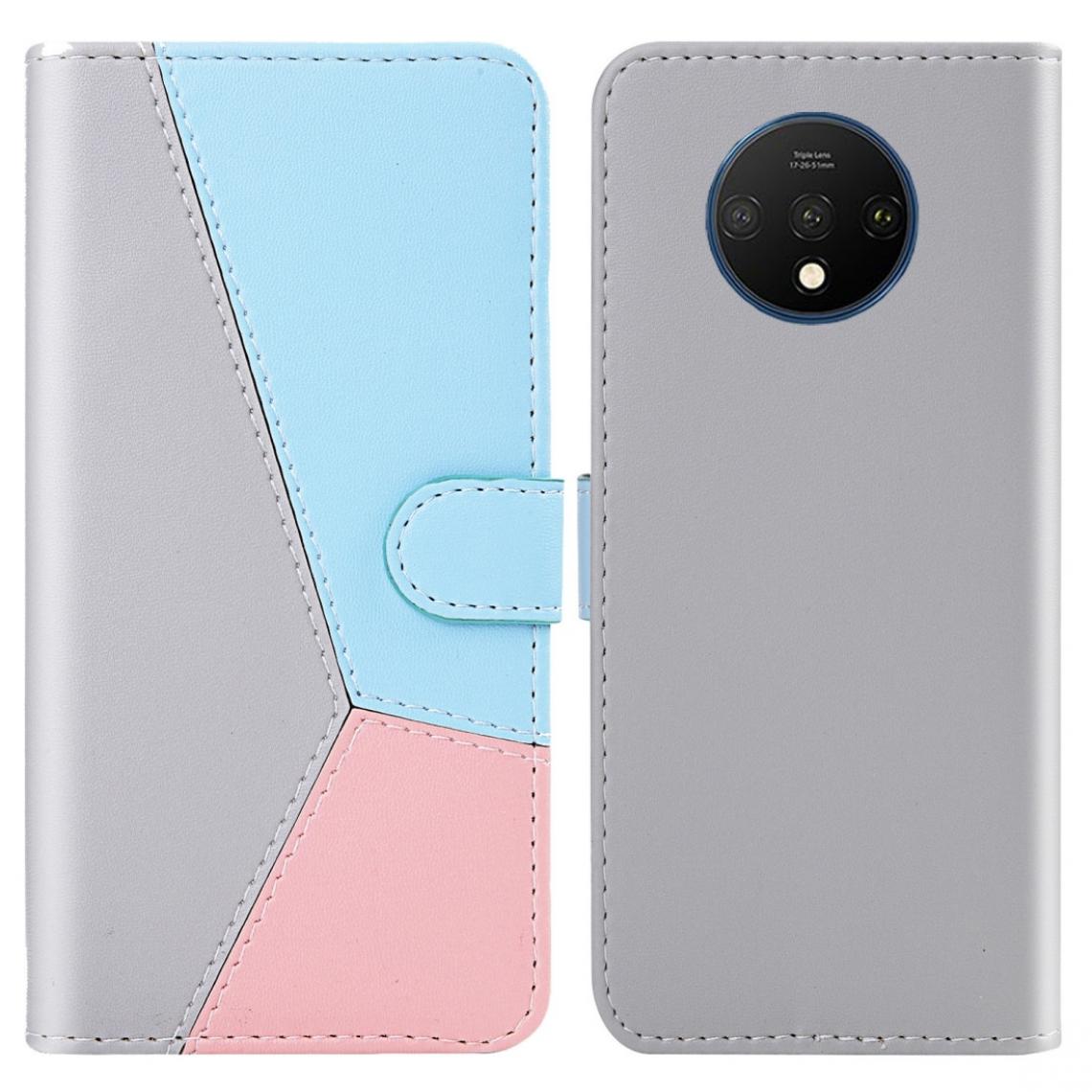 Wewoo - Housse Coque Pour OnePlus 7T - Étui en cuir avec supportfentes cartes et portefeuille gris - Coque, étui smartphone