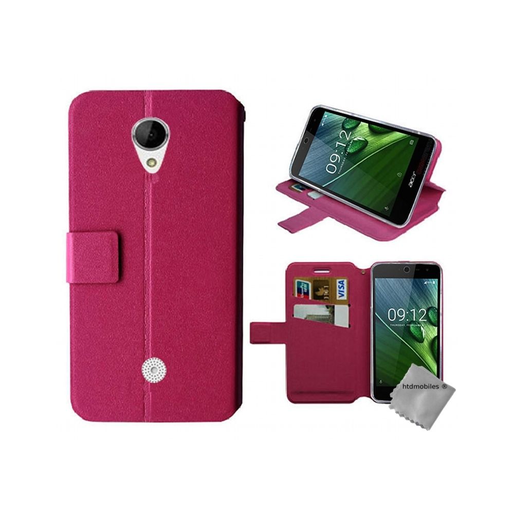 Htdmobiles - Housse etui coque pochette portefeuille pour Acer Liquid Zest 3G Z525 + verre trempe - ROSE - Autres accessoires smartphone