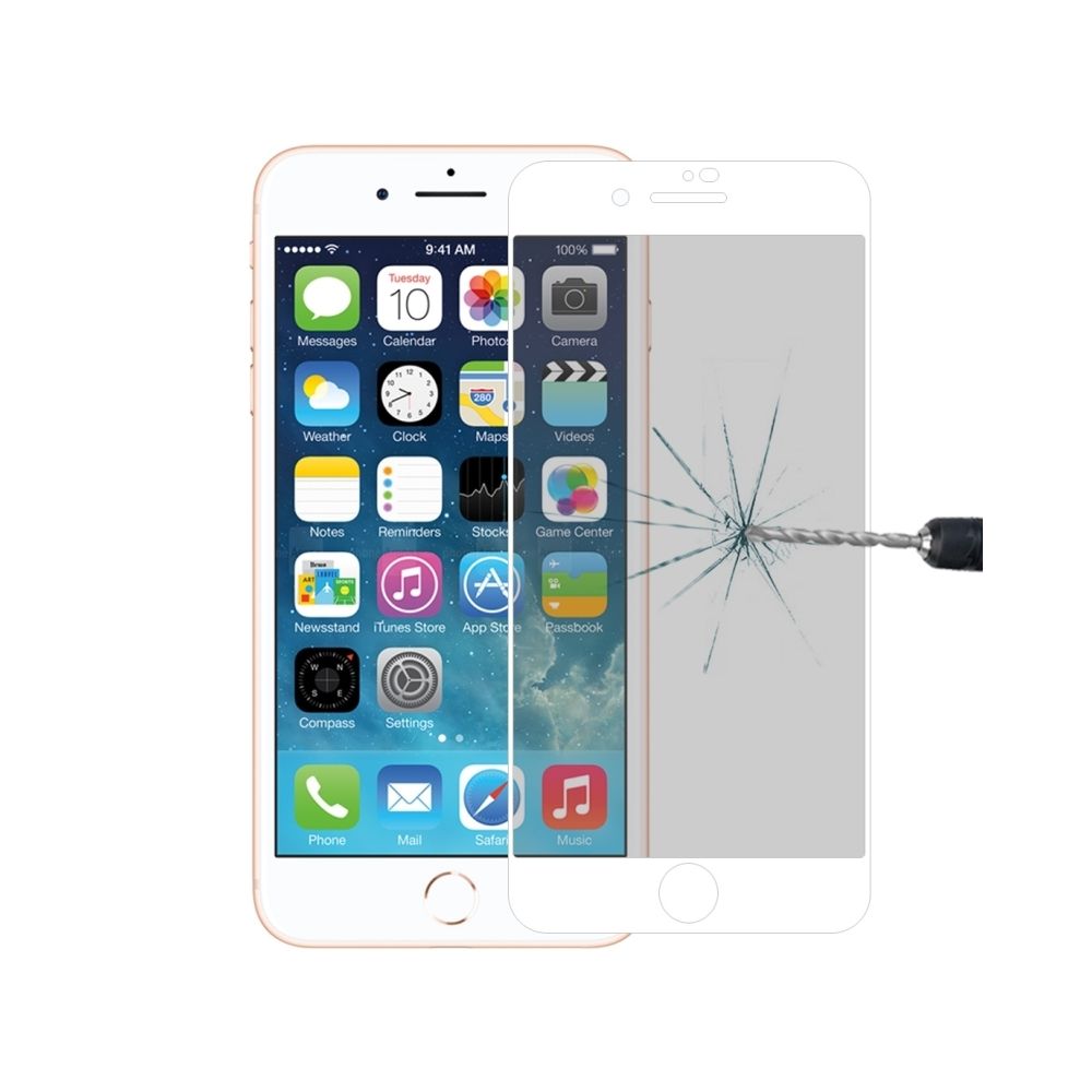 Wewoo - Film anti-éblouissement en verre trempé 9H 10D pour iPhone 8 et 7 (blanc) - Protection écran smartphone