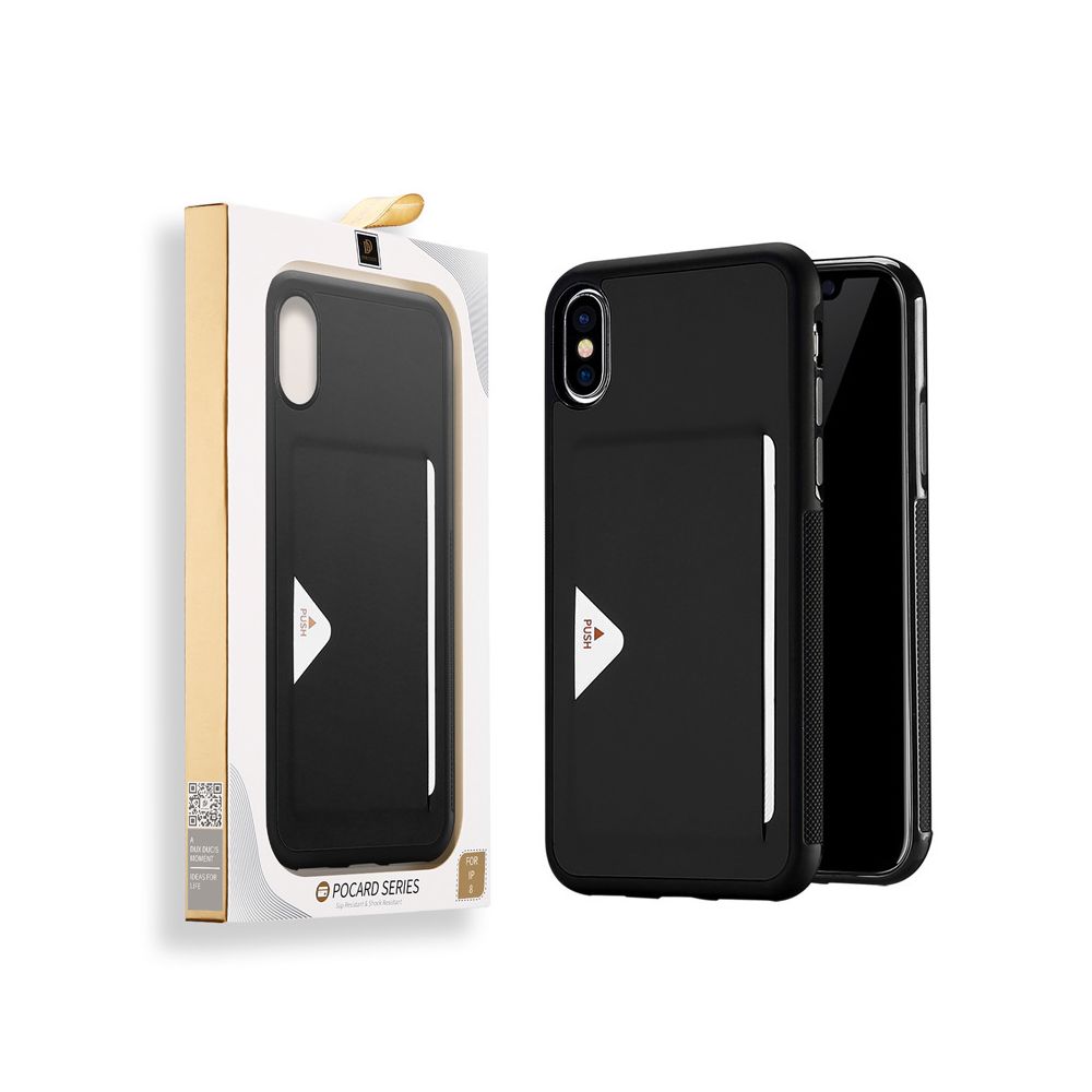 marque generique - Coque Etui avec poche carte pour Apple iPhone XS Max - Noir - Coque, étui smartphone