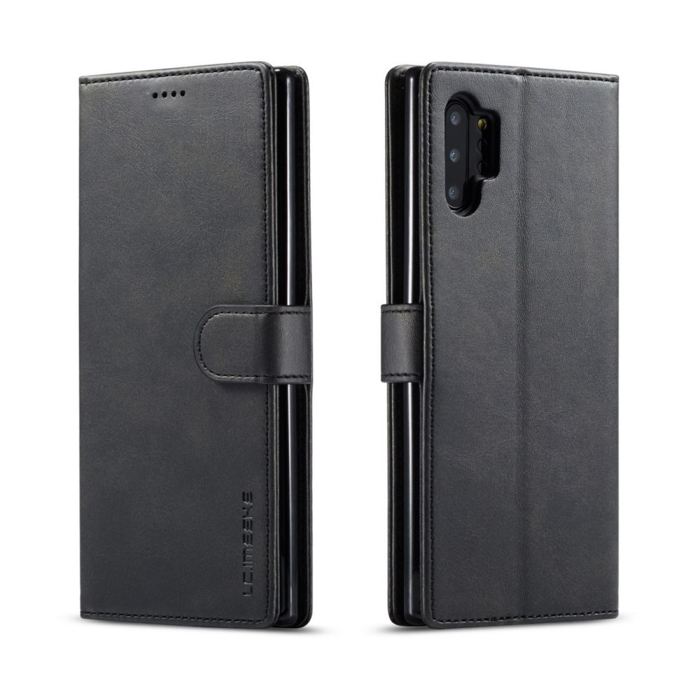 Wewoo - Housse Étui Coque Pour Galaxy Note 10 Plus LC.IMEEKE Calf Texture en cuir à rabat horizontalavec support et fentes cartes et portefeuille noir - Coque, étui smartphone