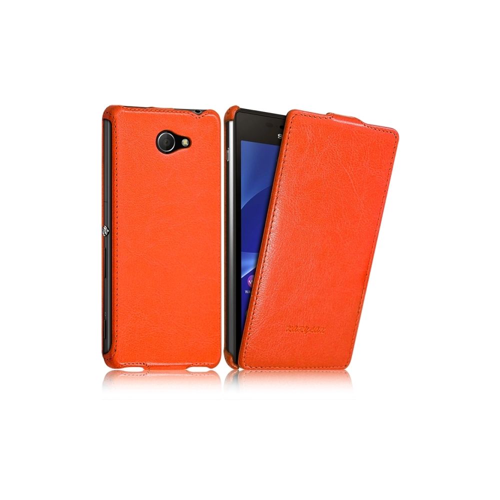 Karylax - Housse Etui Coque Rigide à Clapet pour Sony Xperia M2 Couleur Orange + Film de Protection - Autres accessoires smartphone