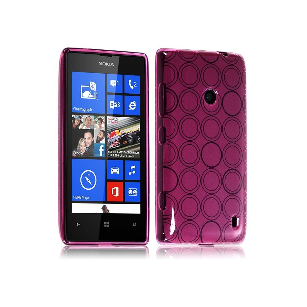 Karylax - Housse Coque style Cercle Nokia Lumia 520 Couleur Rose Fushia Translucide - Autres accessoires smartphone