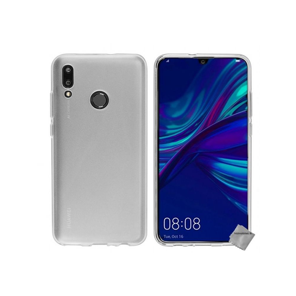 Htdmobiles - Housse etui coque pochette silicone gel fine pour Huawei P Smart (2019) + film ecran - BLANC TRANSPARENT - Autres accessoires smartphone