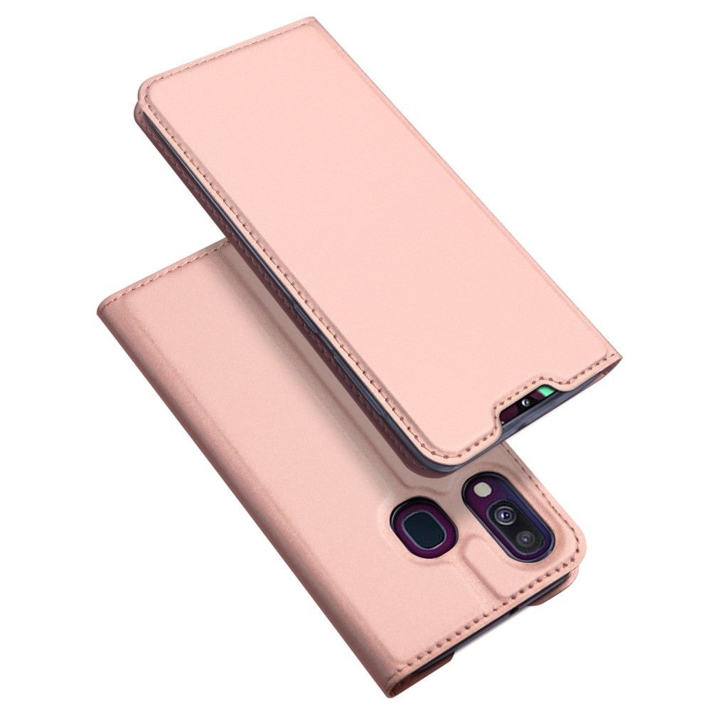 Dux Ducis - Etui en PU Skin Pro Series stand flip or rose pour votre Samsung Galaxy A40 - Coque, étui smartphone