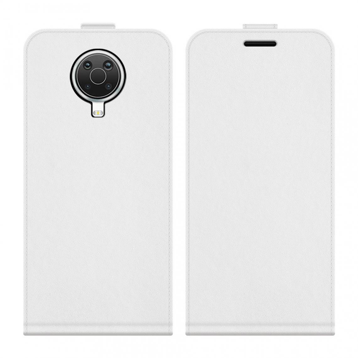 Other - Etui en PU Flip vertical Crazy Horse avec porte-carte blanc pour votre Nokia G20 - Coque, étui smartphone