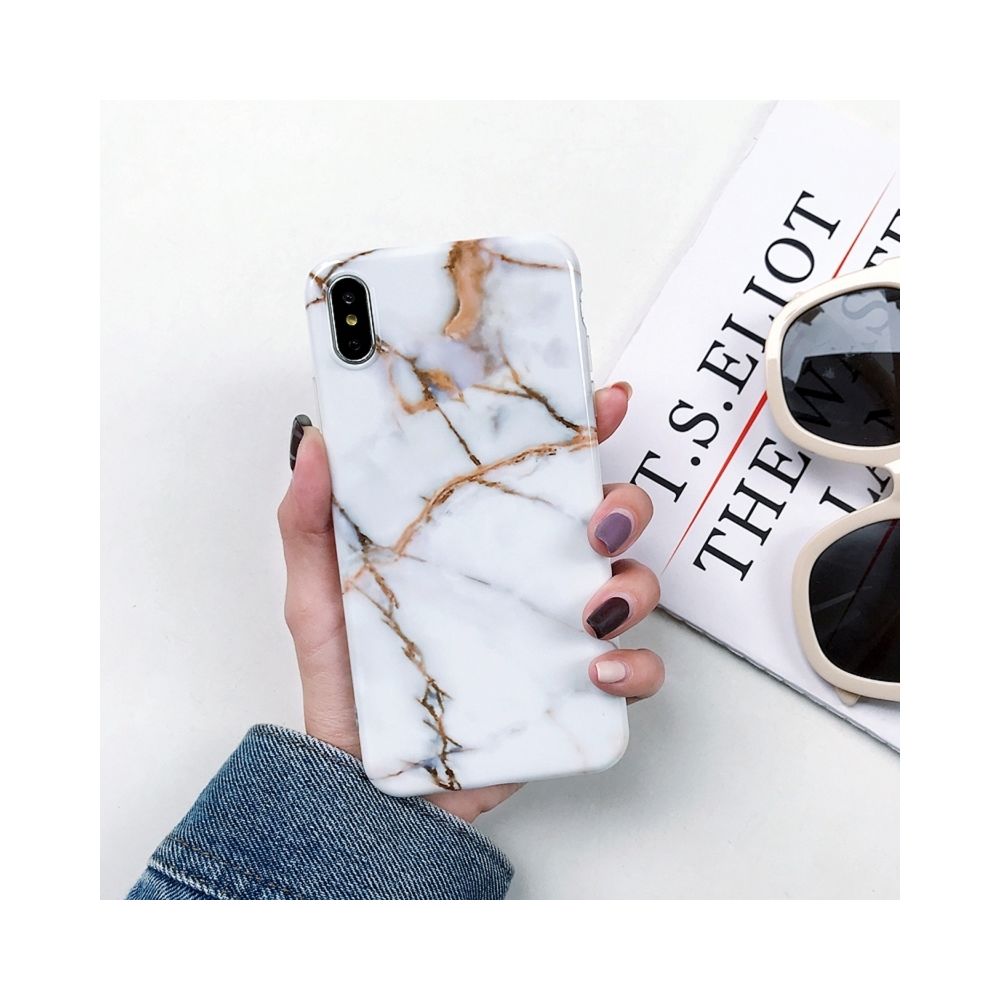 Wewoo - Cas antichoc de TPU de texture de marbre brillant de pleine couverture pour l'iPhone X / XS - Coque, étui smartphone