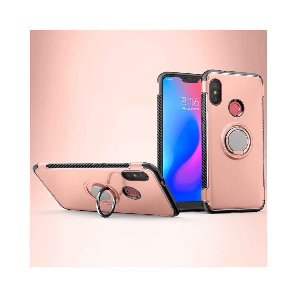 Wewoo - Etui de protection magnétique anneau de rotation 360 degrés Armure Titulaire pour Xiaomi Redmi 6 Pro (or rose) - Coque, étui smartphone