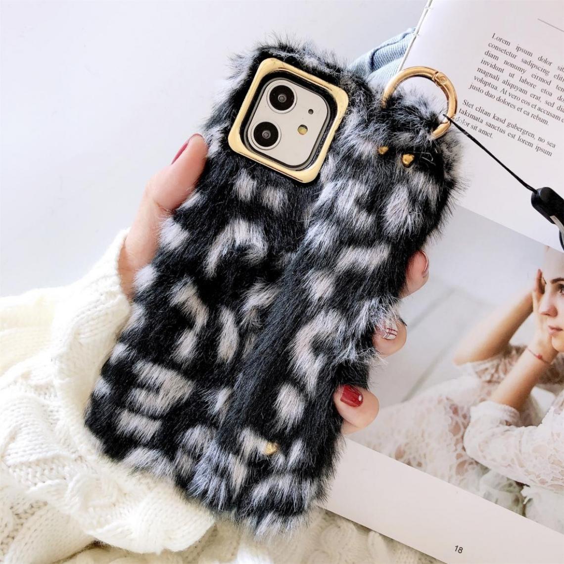 Wewoo - Coque Rigide Pour iPhone 11 Pro Plush Téléphone Protéger Cas avec dragonne Sangle Noir Blanc - Coque, étui smartphone