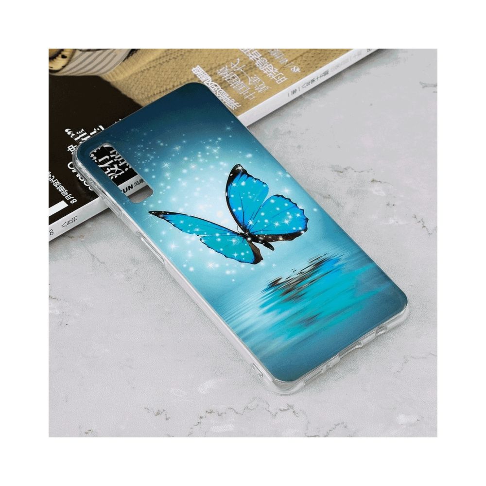 Wewoo - Coque Étui de protection TPU antichoc motif lumineux papillon pour Galaxy A7 (2018) - Coque, étui smartphone