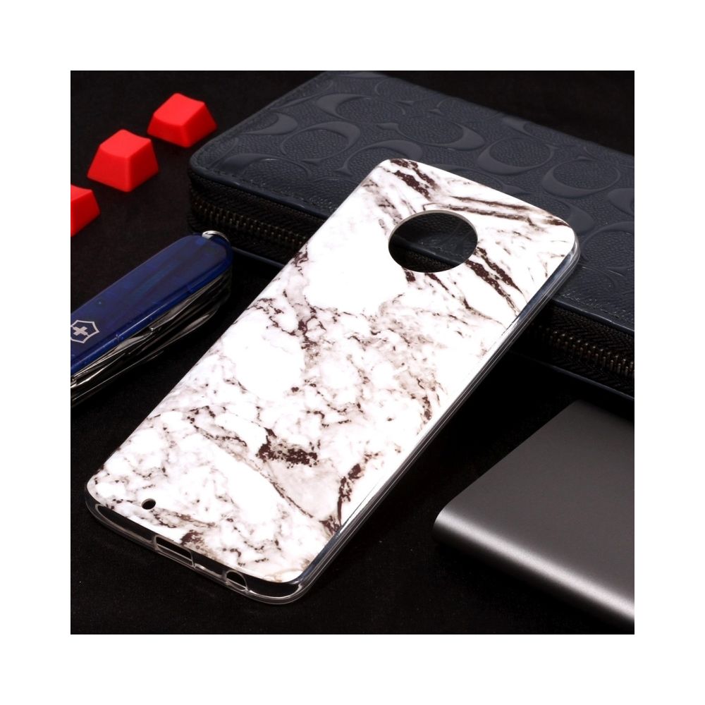 Wewoo - Coque en TPU Motif Marbre Pour Motorola Moto G6 2018 Blanc - Coque, étui smartphone