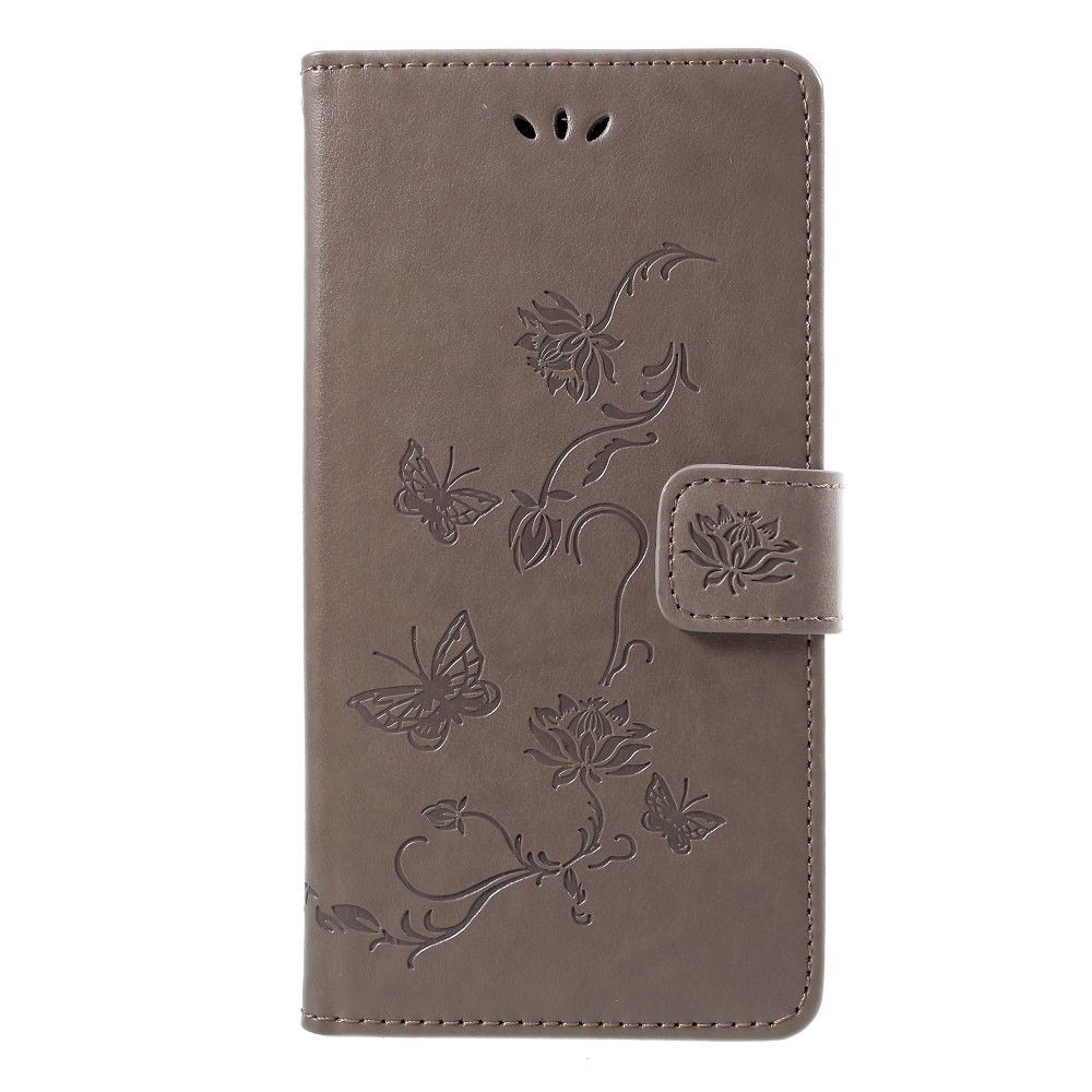 marque generique - Etui en PU fleur papillon gris pour votre LG G7 ThinQ - Autres accessoires smartphone