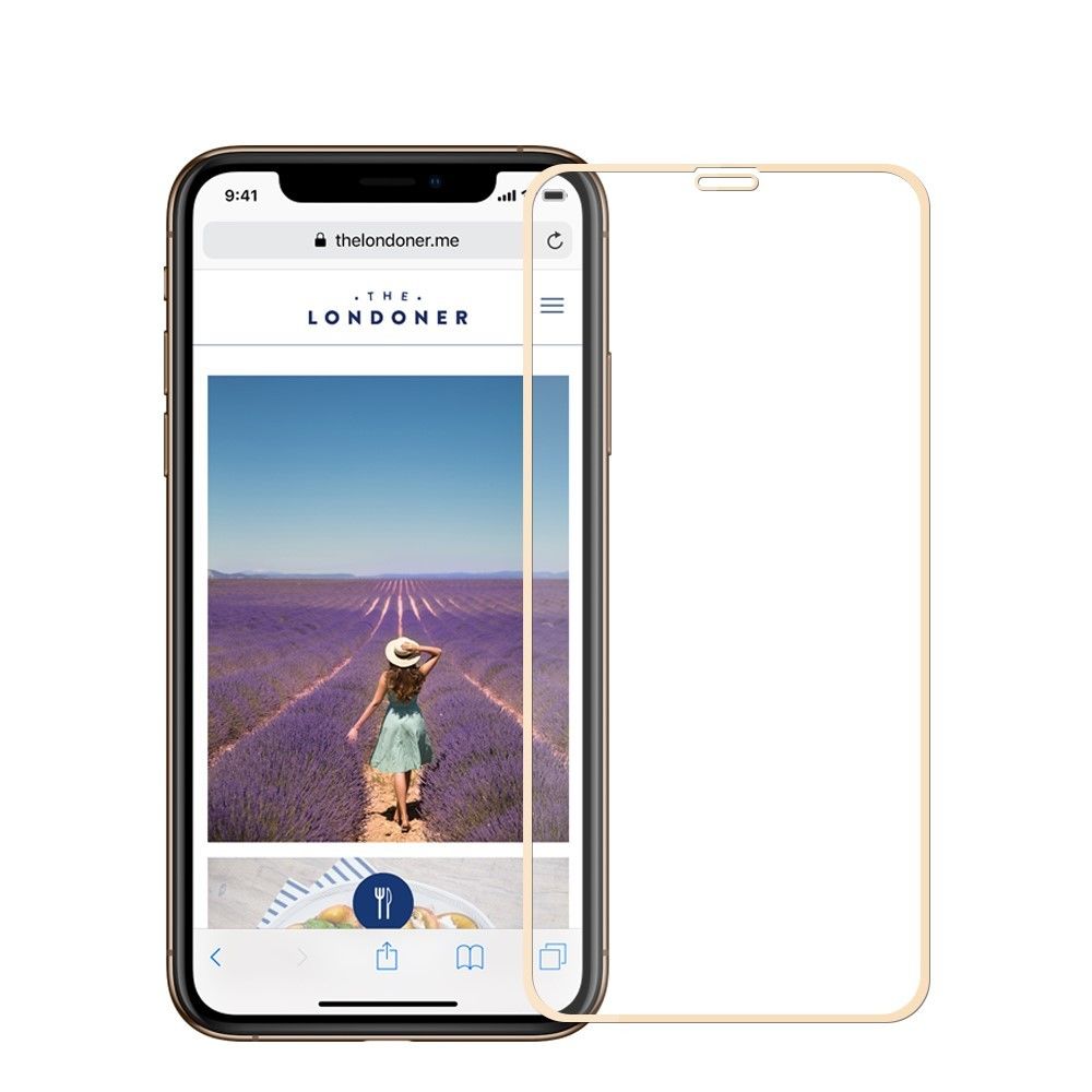 marque generique - Protecteur écran en verre trempé bord de taille complète 9H arc 2.5D anti-éclatement or pour votre Apple iPhone XS Max - Autres accessoires smartphone