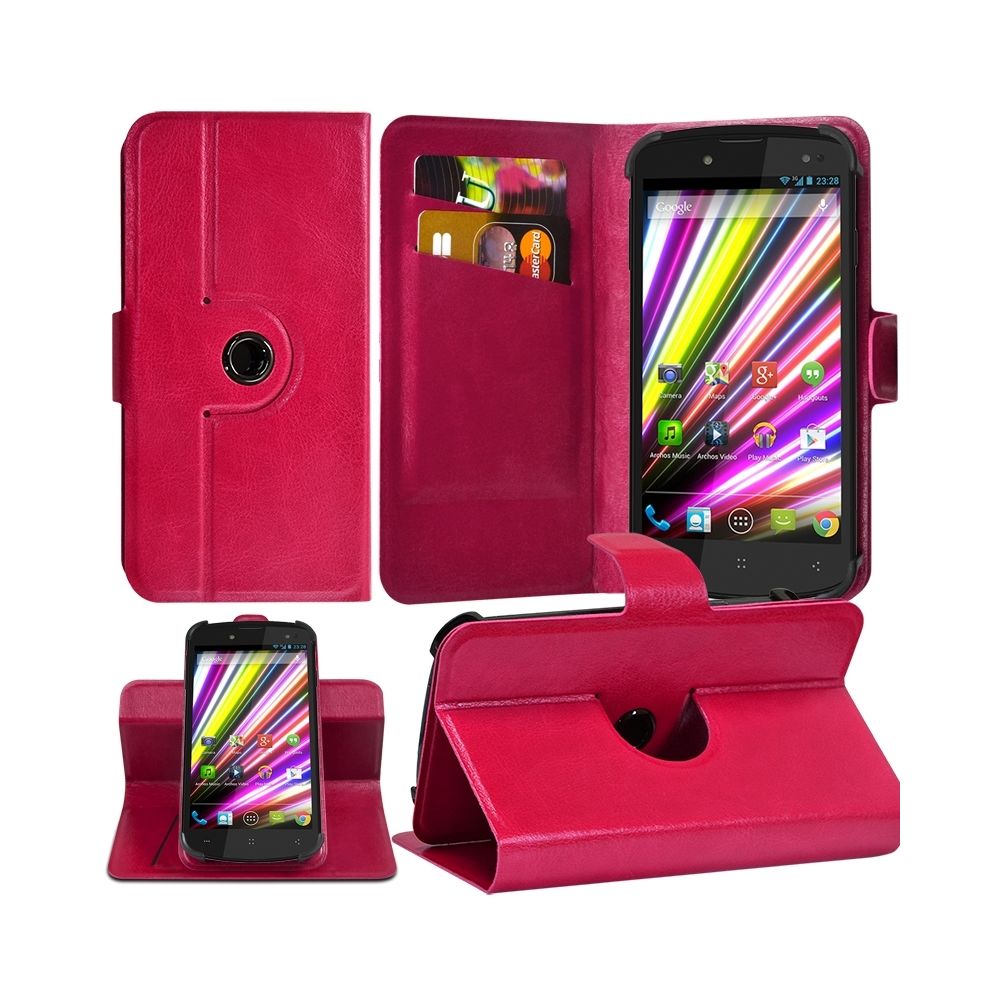 Karylax - Housse Coque Etui Fonction Support 360° Universel M couleur Rose Fushia pour Archos 50 Oxygen - Autres accessoires smartphone