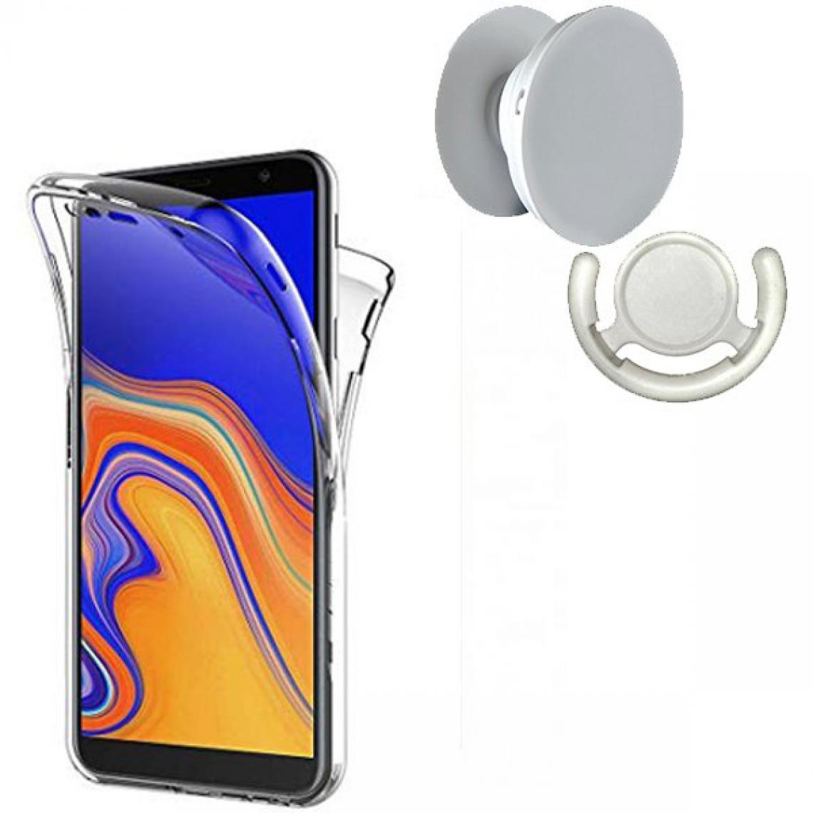 Phonecare - Kit Coque 3x1 360° Impact Protection + 1 PopSocket + 1 Support PopSocket Blanc - Impact Protection - Samsung J4 Plus - Coque, étui smartphone