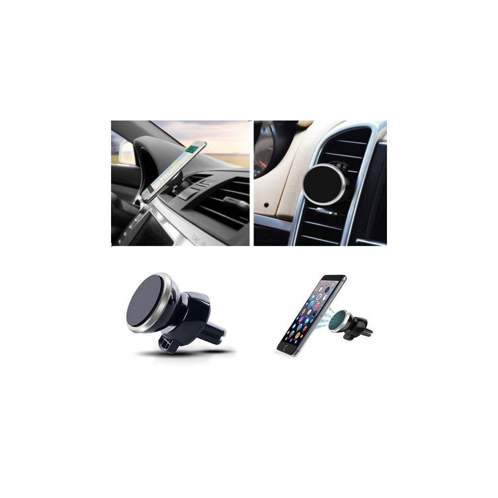 Shot - Support Voiture Magnetique pour HUAWEI Ascend P8 Aimant Noir Ventilateur Universel 360 Rotatif - Support téléphone pour voiture