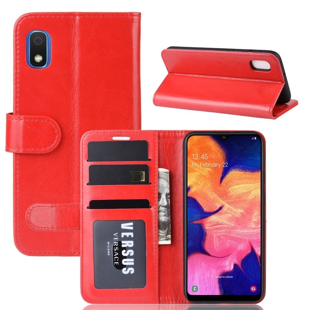 marque generique - Etui en PU Cheval fou rouge avec support pour Samsung Galaxy A10e - Coque, étui smartphone