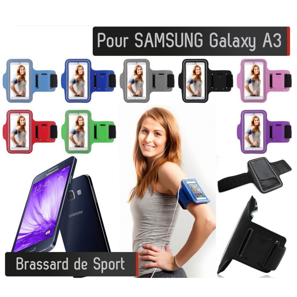 Shot - Brassard Sport Samsung Galaxy A3 Housse Etui coque (BLEU) - Coque, étui smartphone