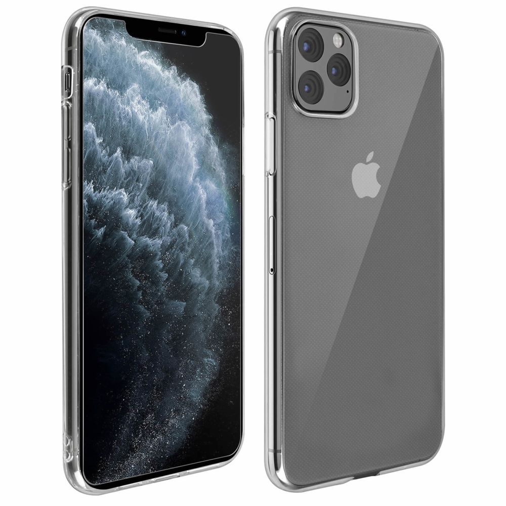 Avizar - Coque iPhone 11 Pro Max Silicone Souple et Film Verre Trempé 9H Transparent - Coque, étui smartphone