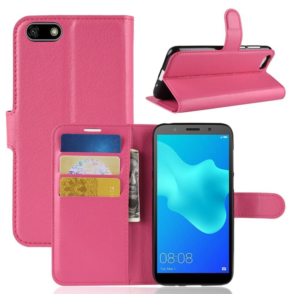 marque generique - Etui en PU coloré en rose pour votre Huawei Y5 Prime (2018)/Y5 (2018) - Autres accessoires smartphone