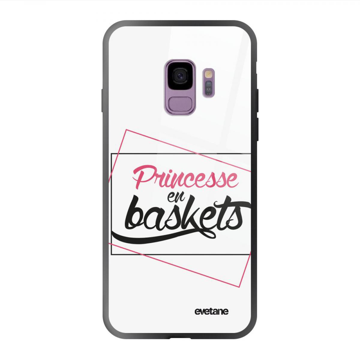 Evetane - Coque Galaxy S9 soft touch noir effet glossy Princesse En Baskets Design Evetane - Coque, étui smartphone