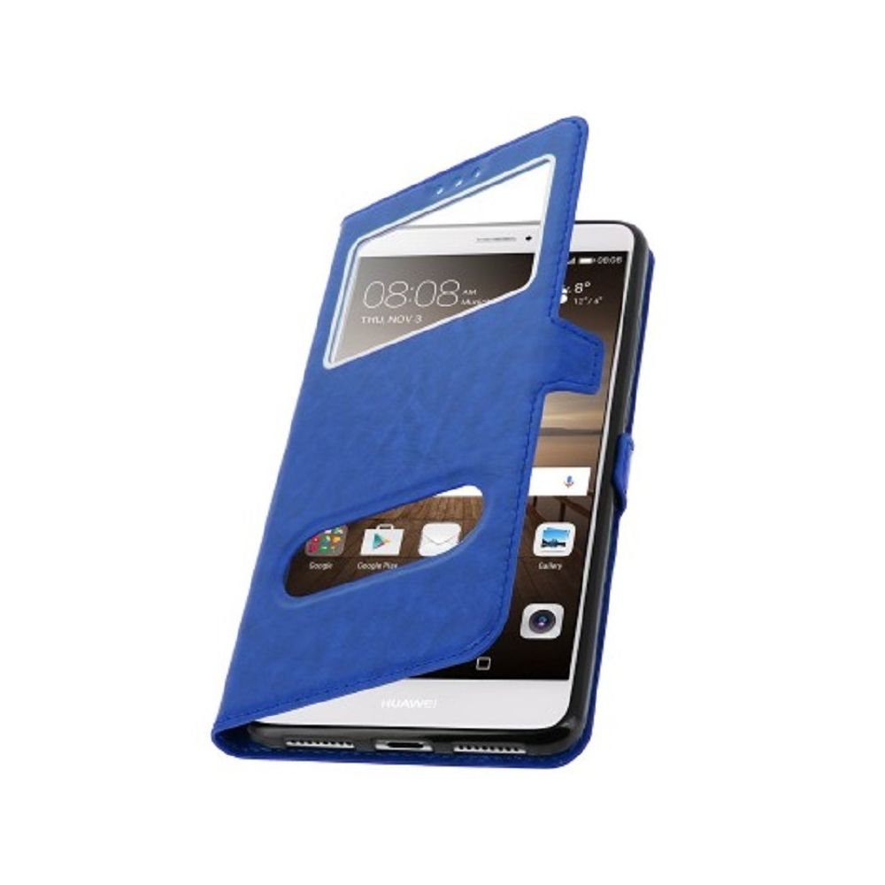 marque generique - Pour Huawei Mate 9, Etui Housse Coque Pochette View Interieur Silicone Bleu - Coque, étui smartphone