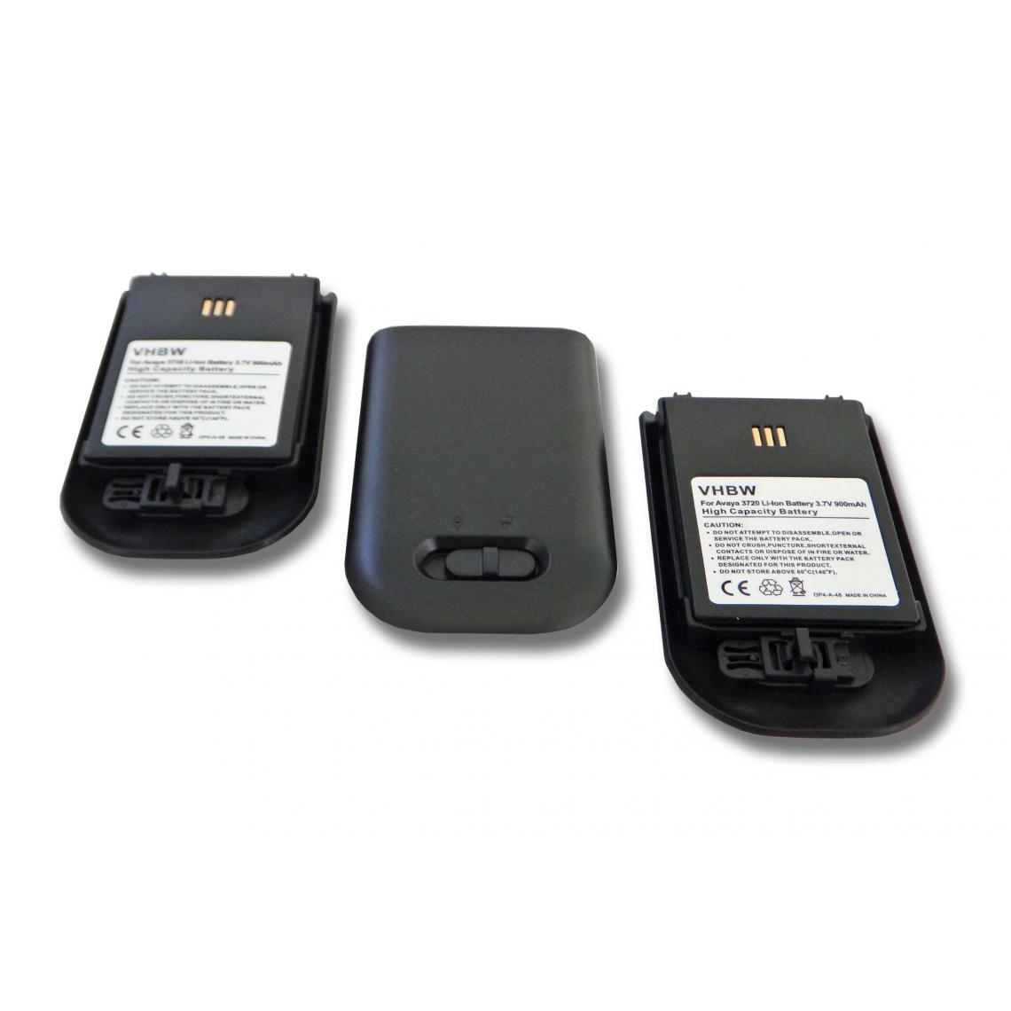 Vhbw - vhbw 3x Batteries remplacement pour 660190/R2B, 700.500.841, L30250-F600-C325 pour téléphone fixe sans fil (900mAh, 3,7V, Li-ion) - Batterie téléphone