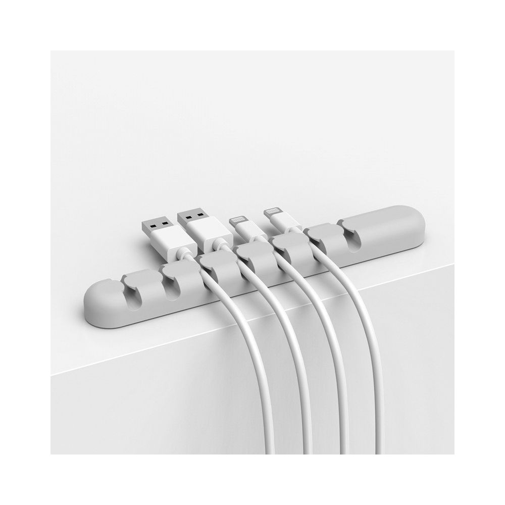 Shot - Support 7 Emplacements Cable Chargeur pour PC ASUS Chromebook Silicone Smartphone Organisateur Fils Bureau (GRIS) - Autres accessoires smartphone