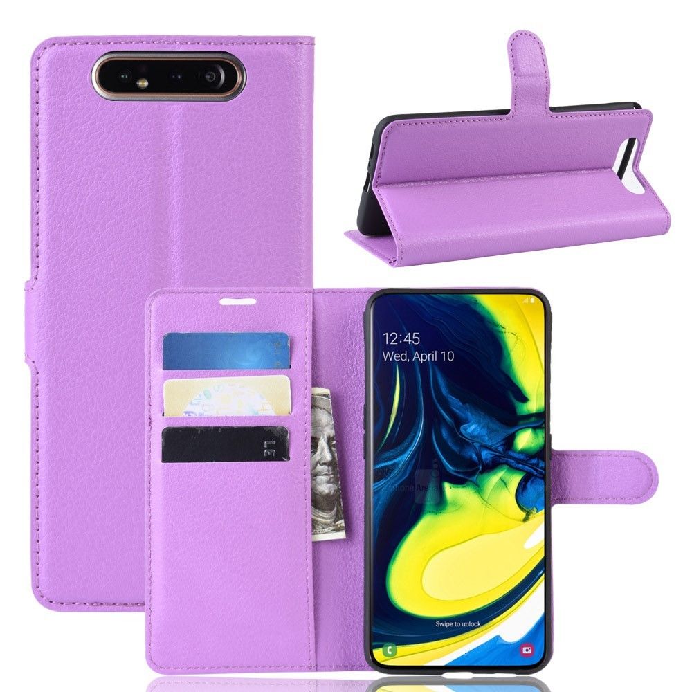 marque generique - Etui en PU violet avec support pour votre Samsung Galaxy A80/A90 - Coque, étui smartphone