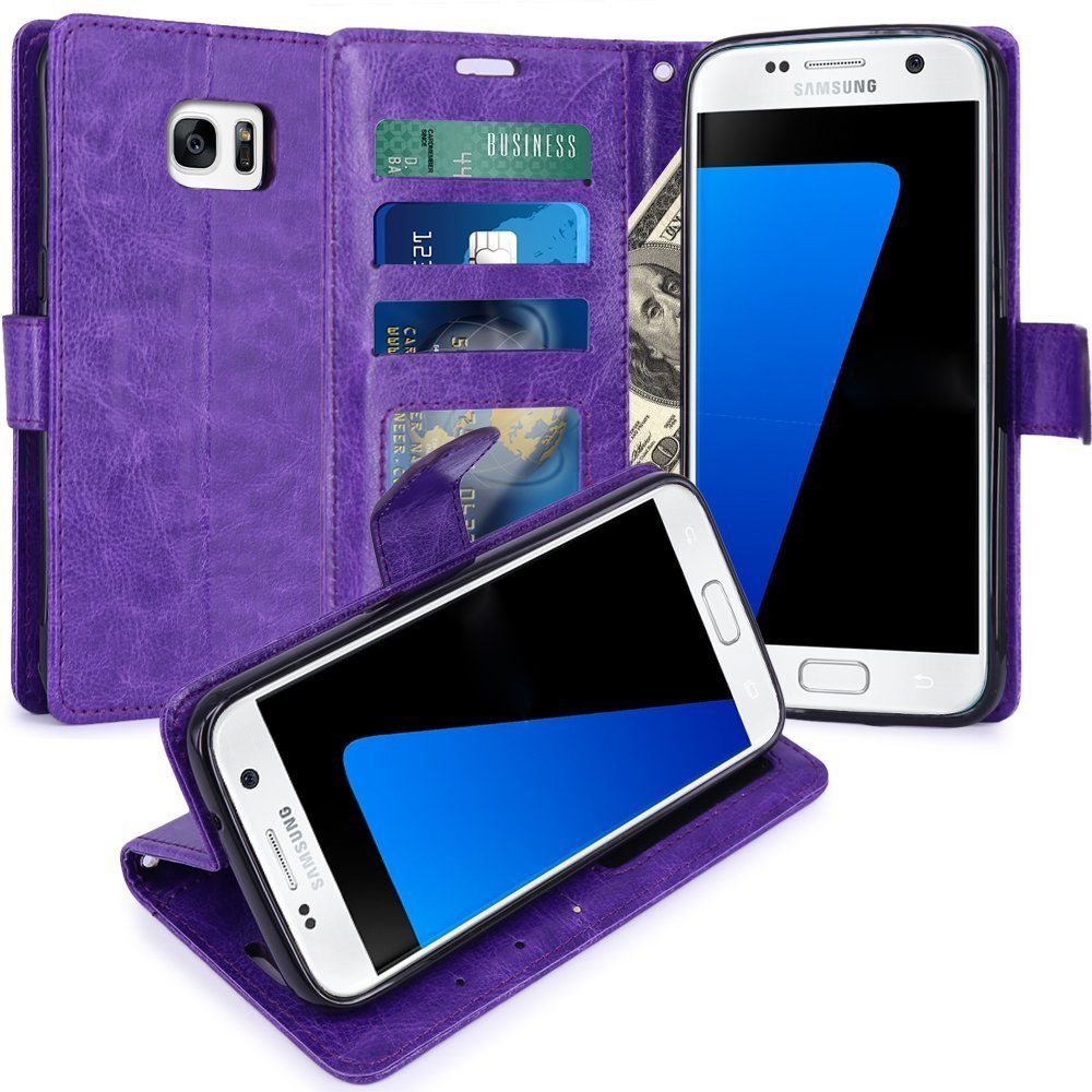 marque generique - Samsung Galaxy S7 Housse Coque Etui de luxe Portefeuille Porte Carte Et Billet (avec support integré) - Autres accessoires smartphone