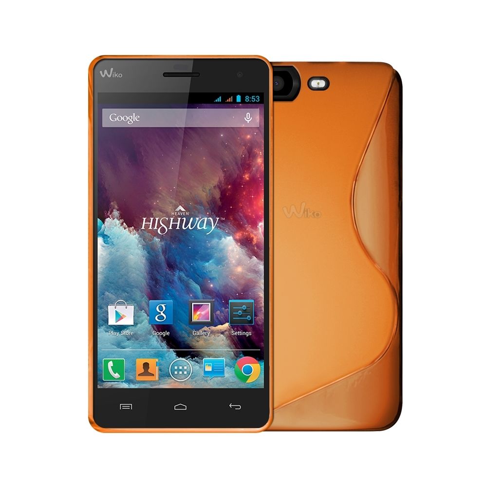 Karylax - Housse Etui Coque S-Line Couleur Orange pour Wiko Highway + Film de Protection - Autres accessoires smartphone